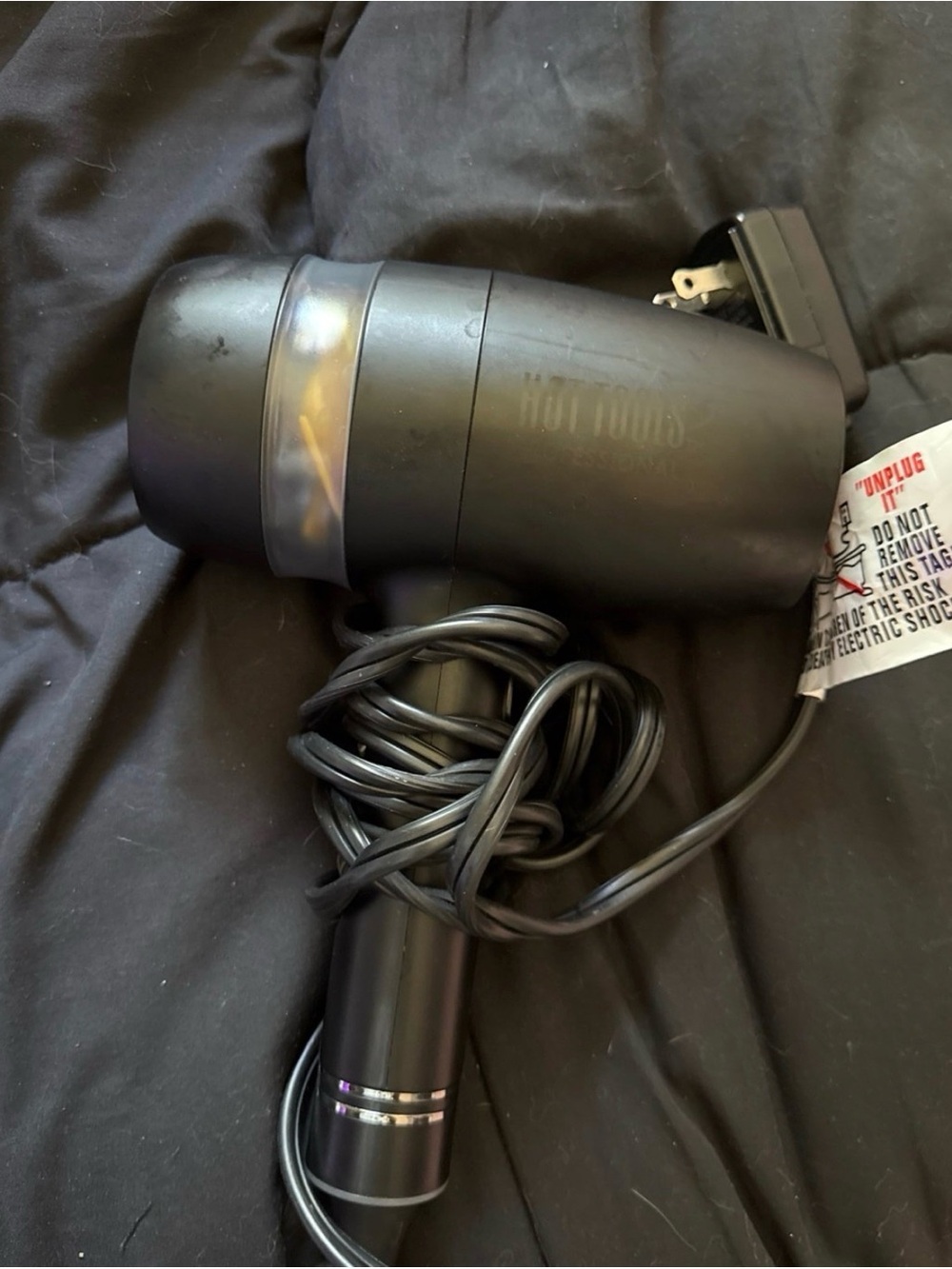 Hot Tools Compact Black Travel Hair Dryer - Lightweight Portable Styler